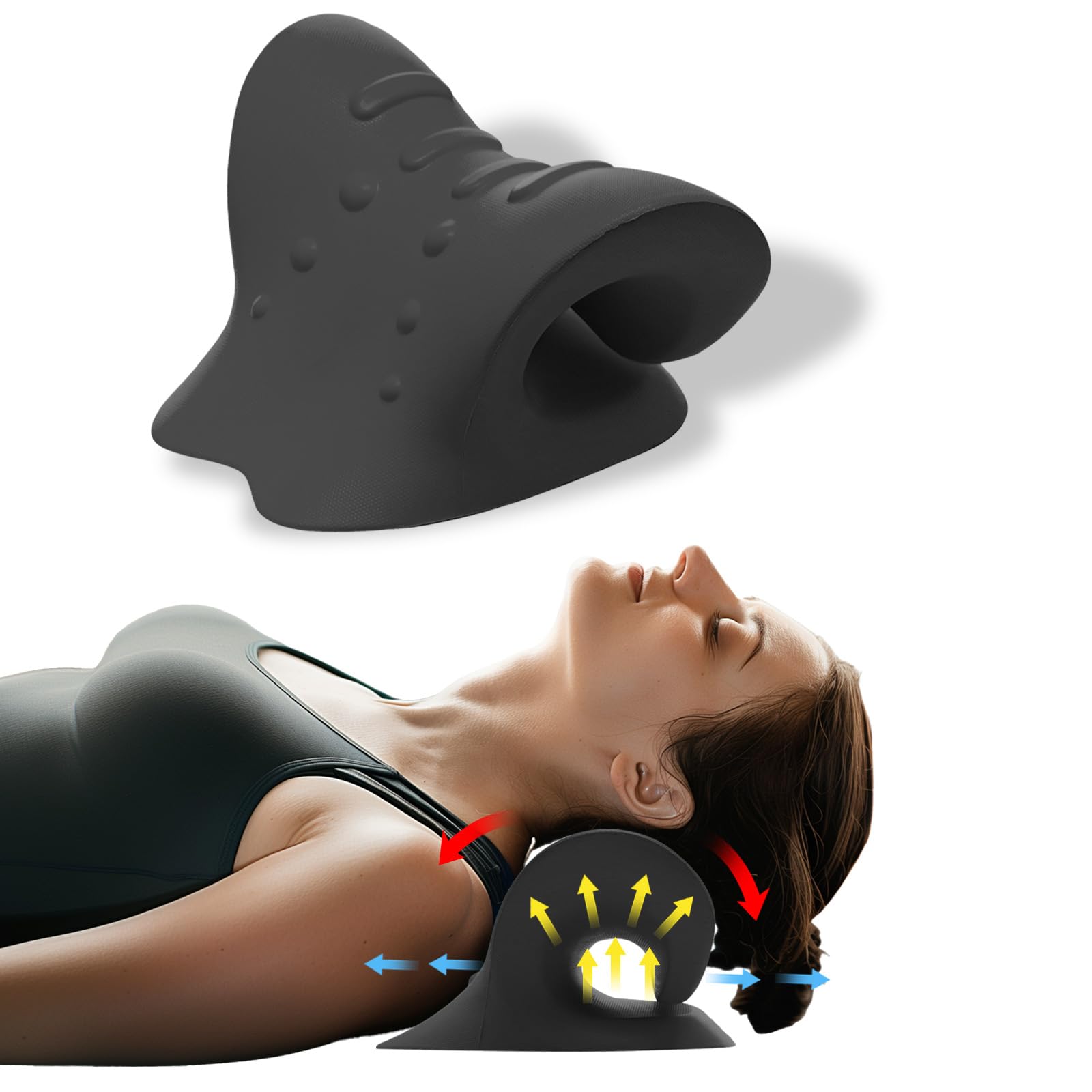 Reiteag Nackenstrecker Orthopädisch Testsieger, Nackendehner Schulter-Relaxer, Premium Nackenbuckel Weg Korrektur Kissen, Verspannungen und Steifheit im Nacken lösen