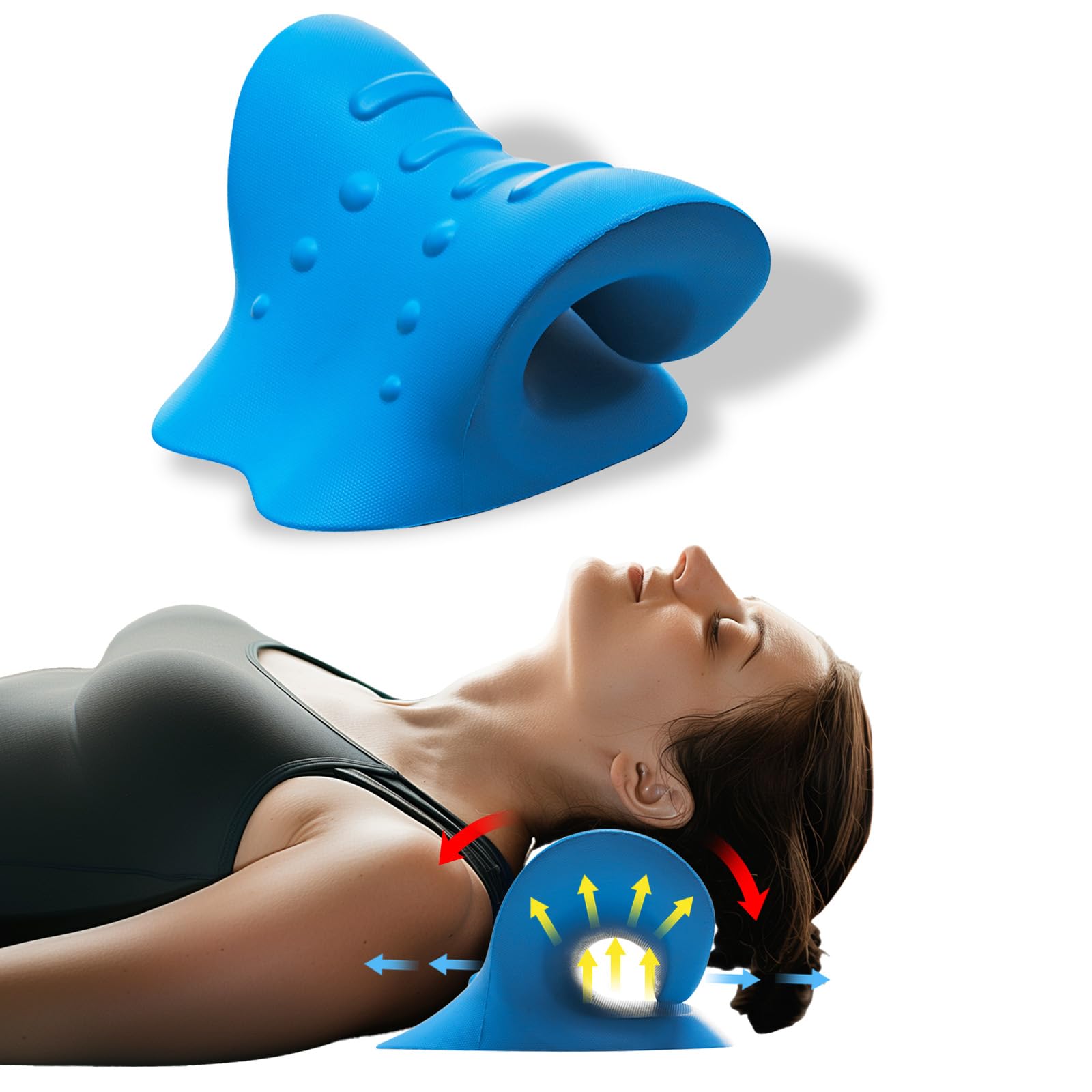 Reiteag Nackenstrecker Orthopädisch Testsieger, Nackendehner Schulter-Relaxer, Premium Nackenbuckel Weg Korrektur Kissen, Verspannungen und Steifheit im Nacken lösen