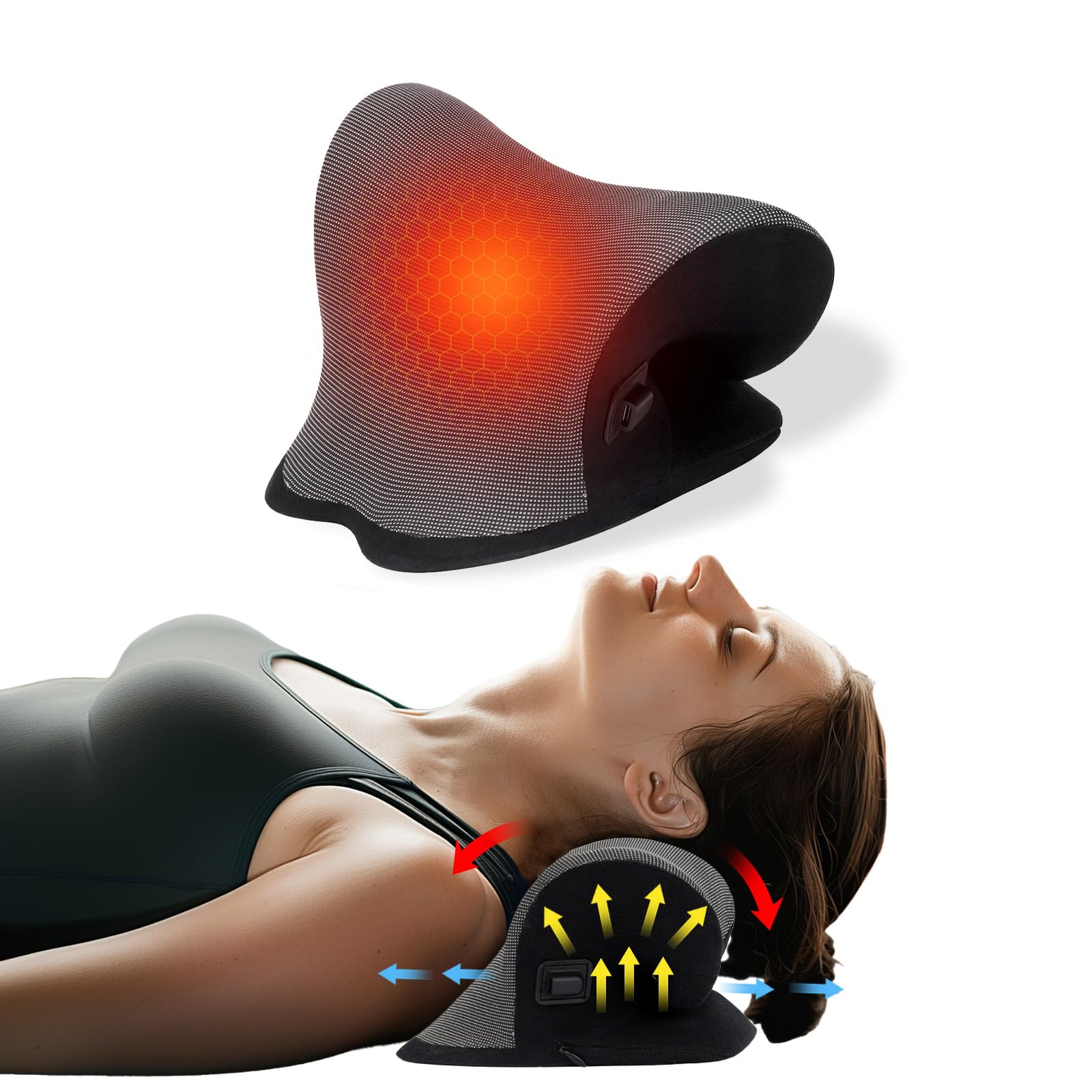 Reiteag Nackenstrecker Orthopädisch Testsieger, Nackendehner Schulter-Relaxer, Premium Nackenbuckel Weg Korrektur Kissen, Verspannungen und Steifheit im Nacken lösen