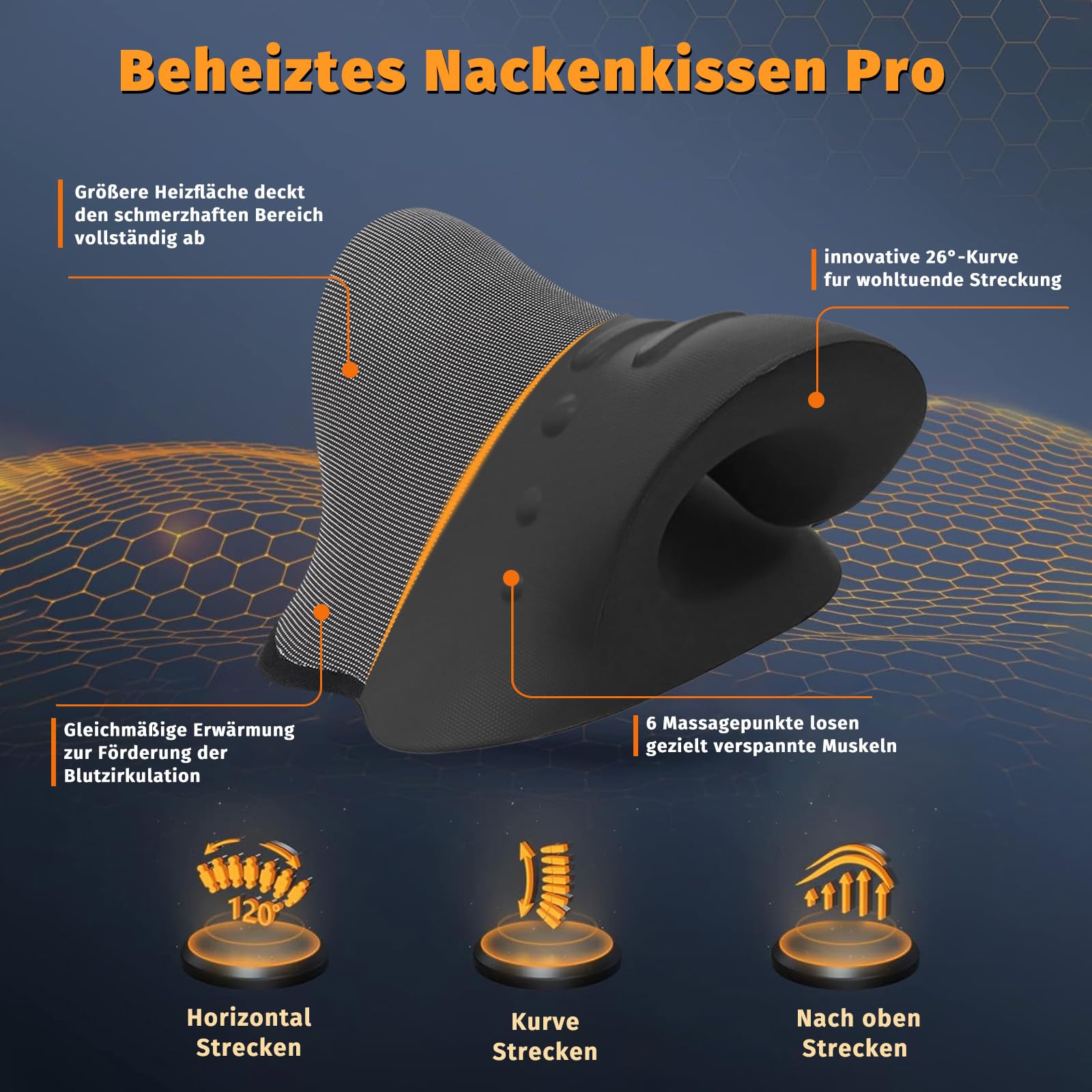 Reiteag Nackenstrecker Orthopädisch Testsieger, Nackendehner Schulter-Relaxer, Premium Nackenbuckel Weg Korrektur Kissen, Verspannungen und Steifheit im Nacken lösen