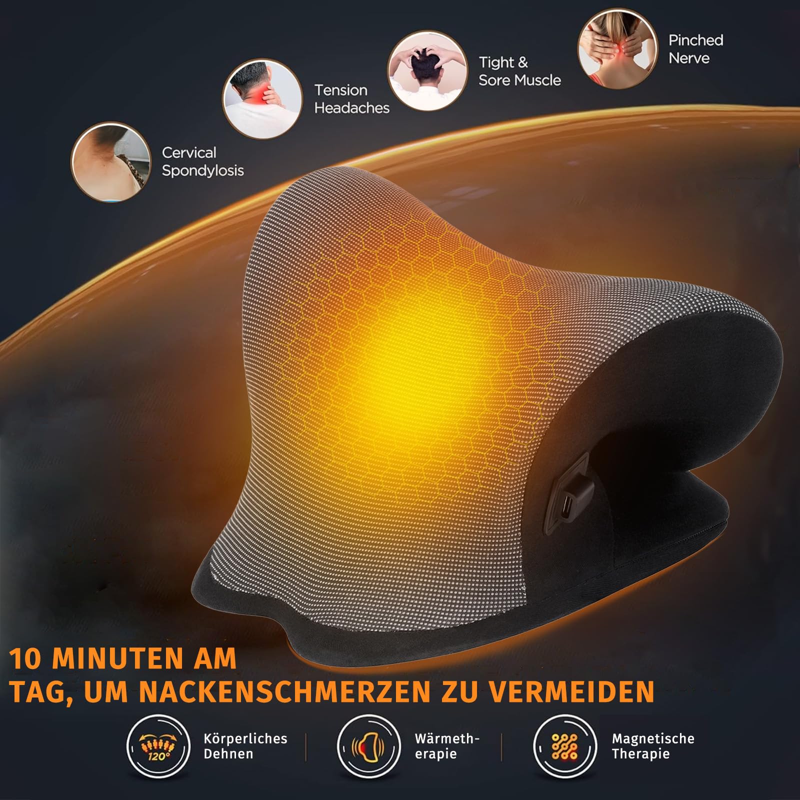 Reiteag Nackenstrecker Orthopädisch Testsieger, Nackendehner Schulter-Relaxer, Premium Nackenbuckel Weg Korrektur Kissen, Verspannungen und Steifheit im Nacken lösen