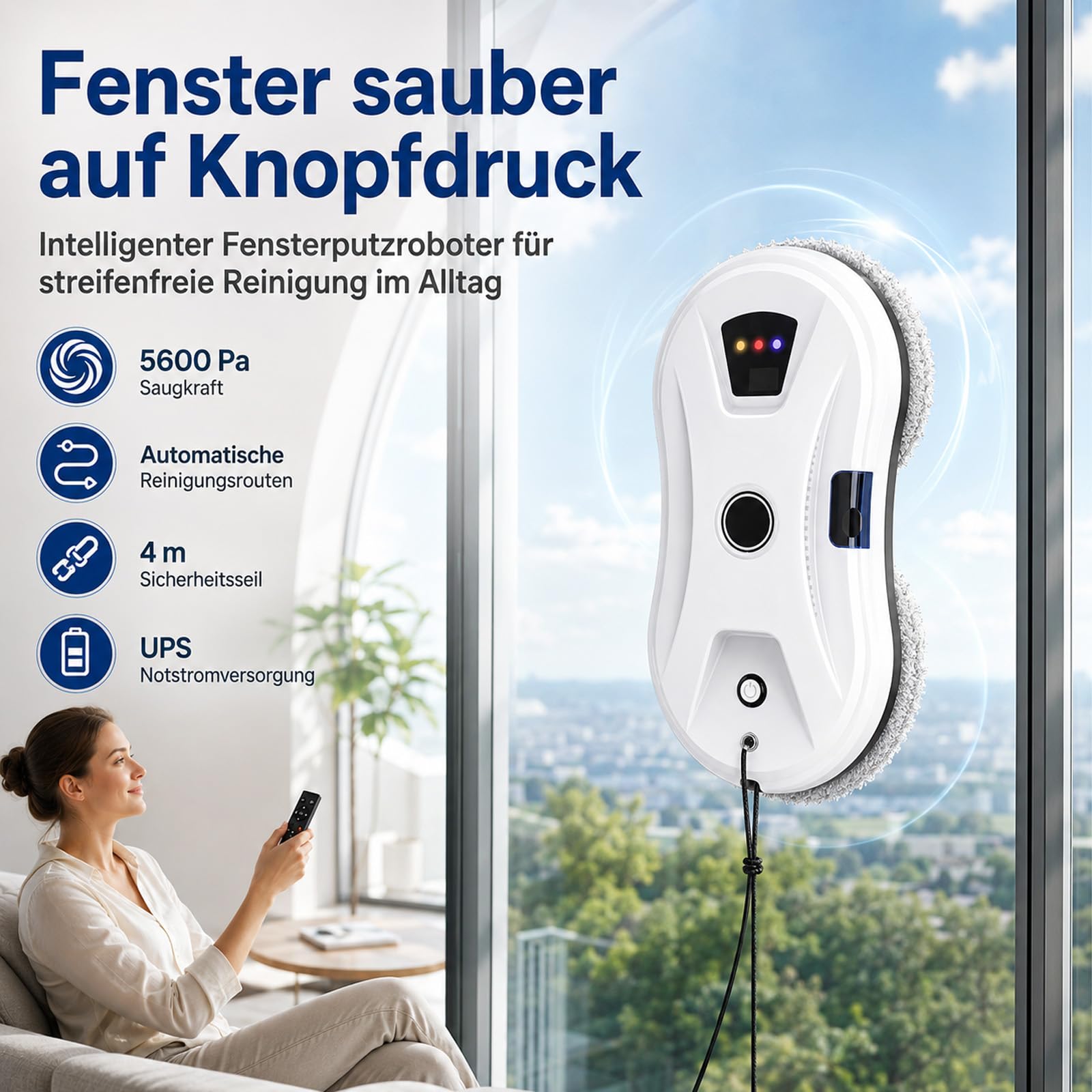 voyfu Fensterputzroboter mit Sprühfunktion