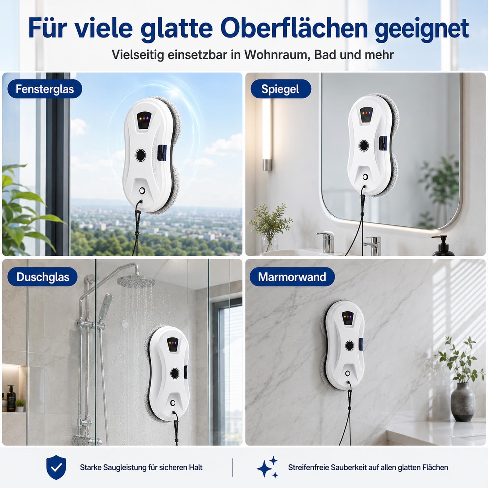 voyfu Fensterputzroboter mit Sprühfunktion