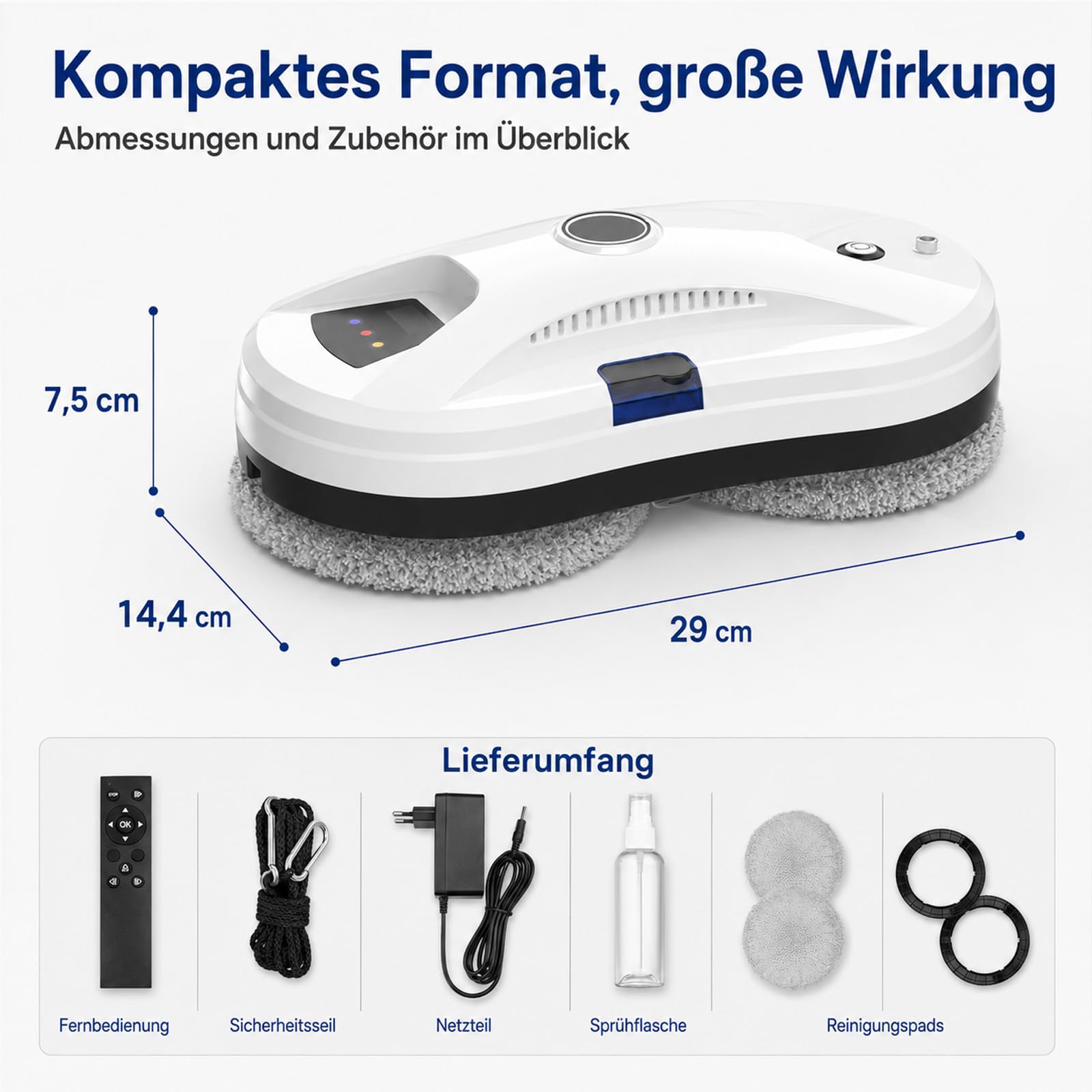 voyfu Fensterputzroboter mit Sprühfunktion