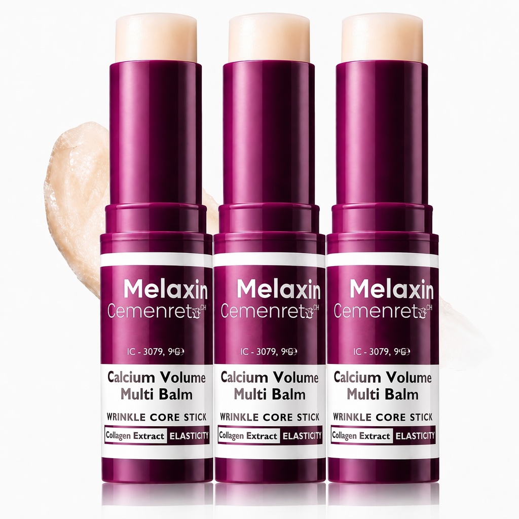 DrMelaxinn Calcium Balm Stick, Multi Balm Stick Anti-Falten Feuchtigkeitscreme mit Kalzium für Gesicht und Augenpartie
