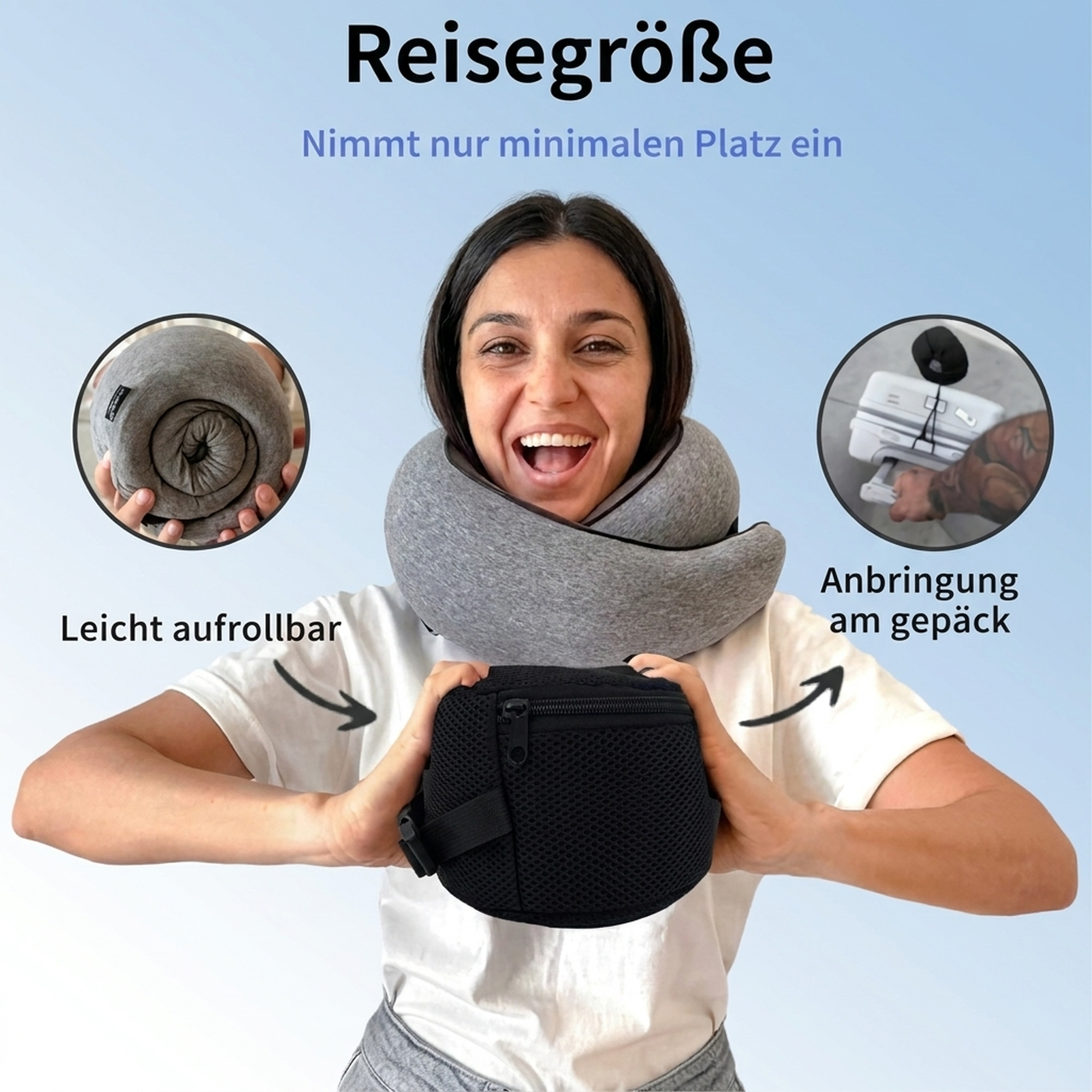 voyfu Nackenkissen Flugzeug Memory Foam Reisekissen, Ergonomisches Nackenhörnchen für Schlafen im Flugzeug, Auto & Zug, 