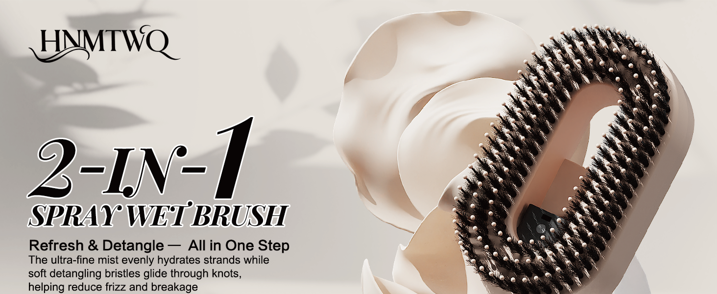 2‑in‑1 Detangling Brush with Spray