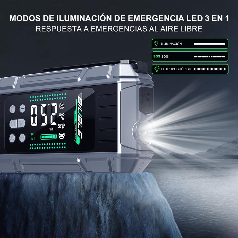 Arrancador de Batería 8000A con Compresor 150 PSI
