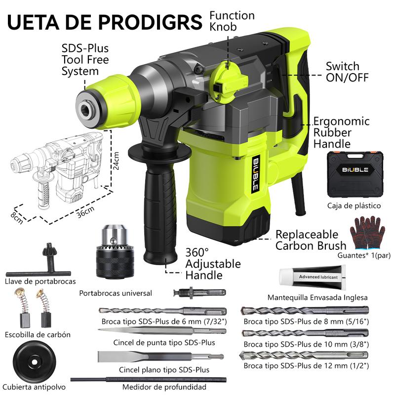 Martillo Rotatorio 3 en 1 SDS-Plus 5000W