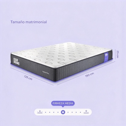 Colchón Híbrido de Firmeza Media de 25 cm en Caja
