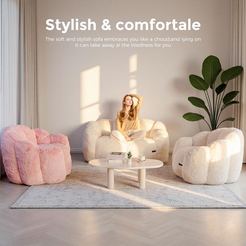 Puff Floral Grande para Adultos Sillón Suave Tipo Sofá para Sala y Recámara