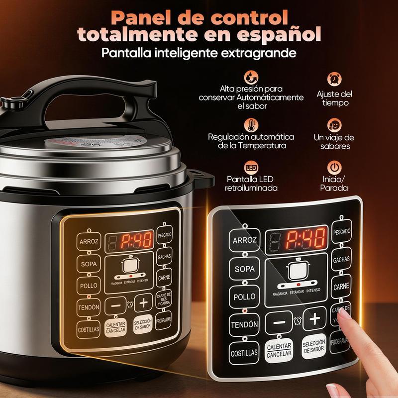 Olla de Presión Eléctrica 6 L 10 en 1