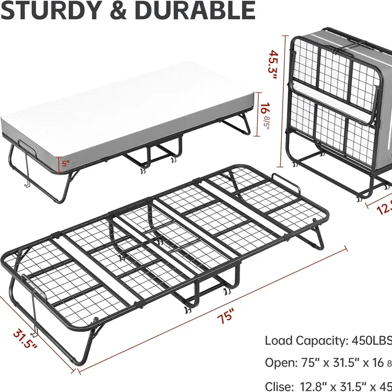 Cama Plegable con Colchón