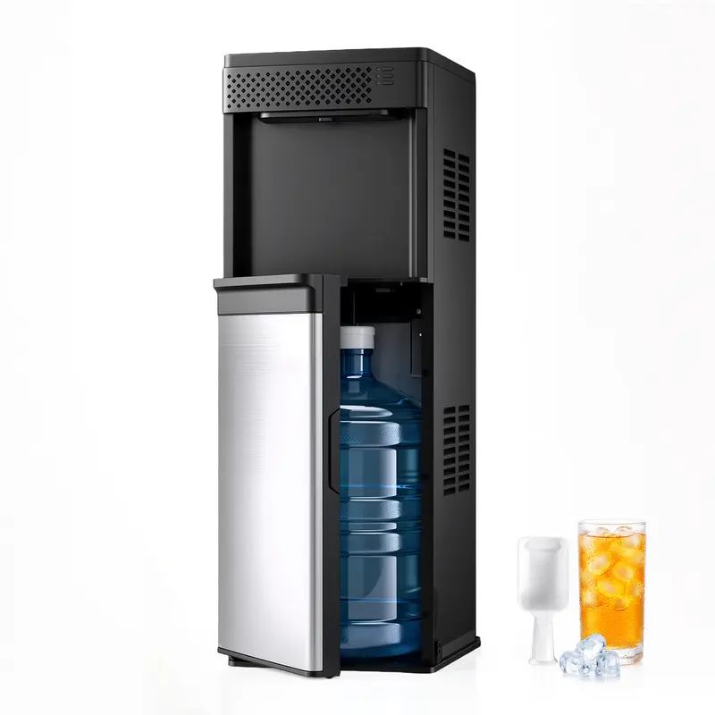Dispensador de Agua 4 en 1 con Máquina de Hielo, Agua Fría y Caliente, Carga Inferior, para Garrafones de 10 L y 20 L
