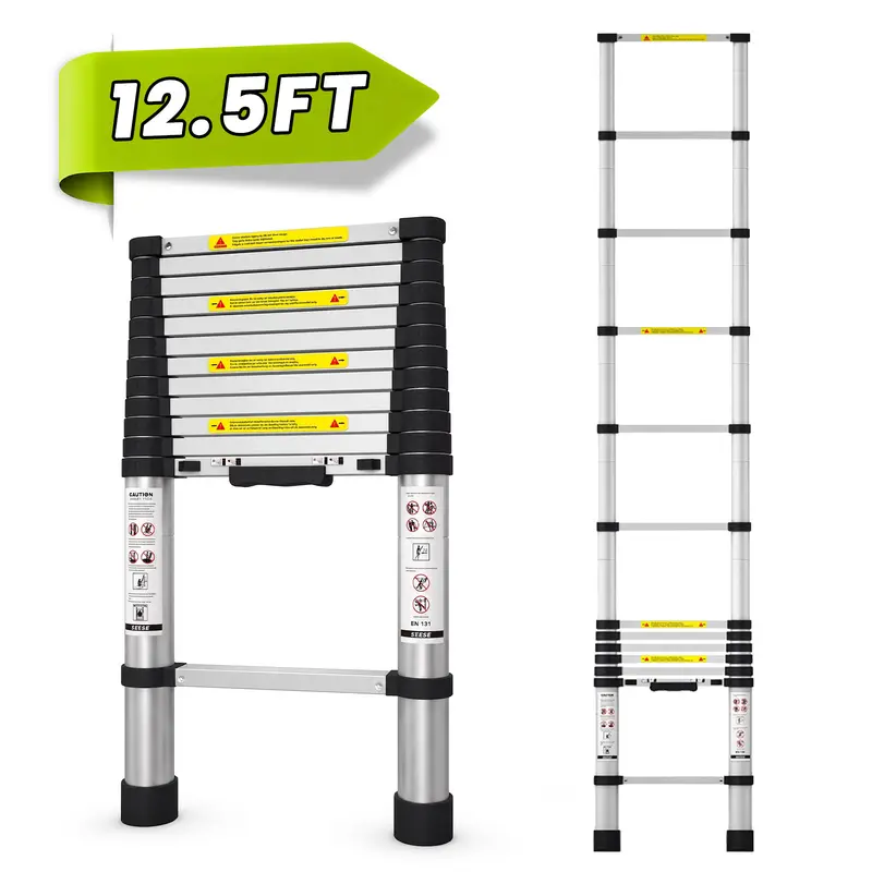 Escalera Telescópica de Aluminio 3.8 m 150 kg