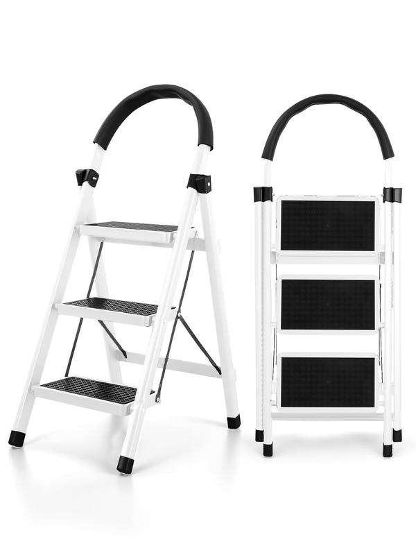 Escalera De Acero Tubular Tipo Tijera Plegable 3 Escalones