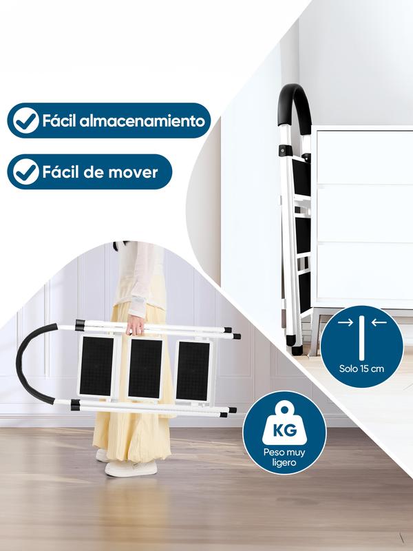 Escalera De Acero Tubular Tipo Tijera Plegable 3 Escalones