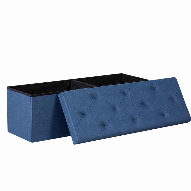 【NUEVO COLOR】Banco otomano de almacenamiento plegable, taburete reposapiés con asiento acolchado, baúl grande para juguetes con asiento; soporta hasta 660 libras.