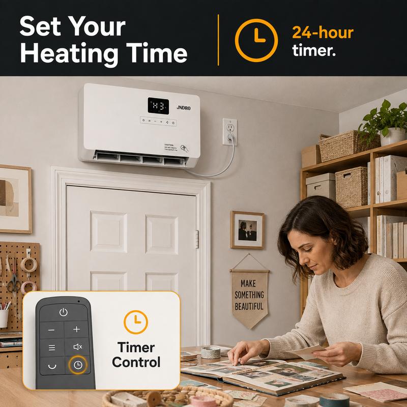 Calefactor de pared inteligente, calefactor eléctrico de 1500 W de calentamiento rápido para interiores, panel calefactor de pared con modos de oscilación, temporizador de 24 horas y protección contra sobrecalentamiento; sistema de calefacción ajustable p