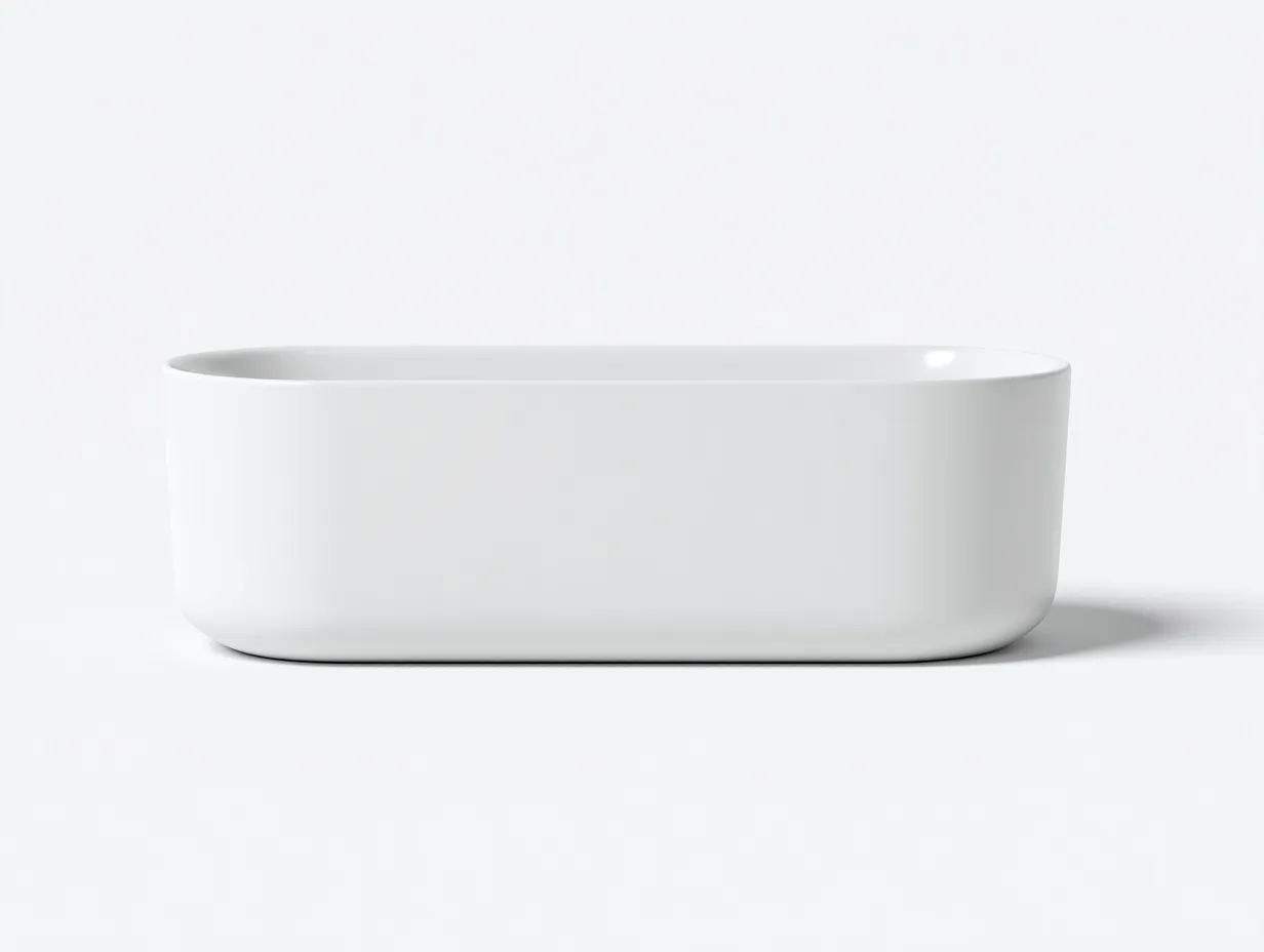 Bañera 170×75×58 cm - acrílico blanco - diseño moderno independiente-Midorianest