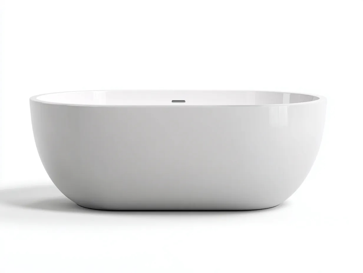 Bañera exenta acrílica 170×80×58 cm - blanca - estilo moderno-Midorianest