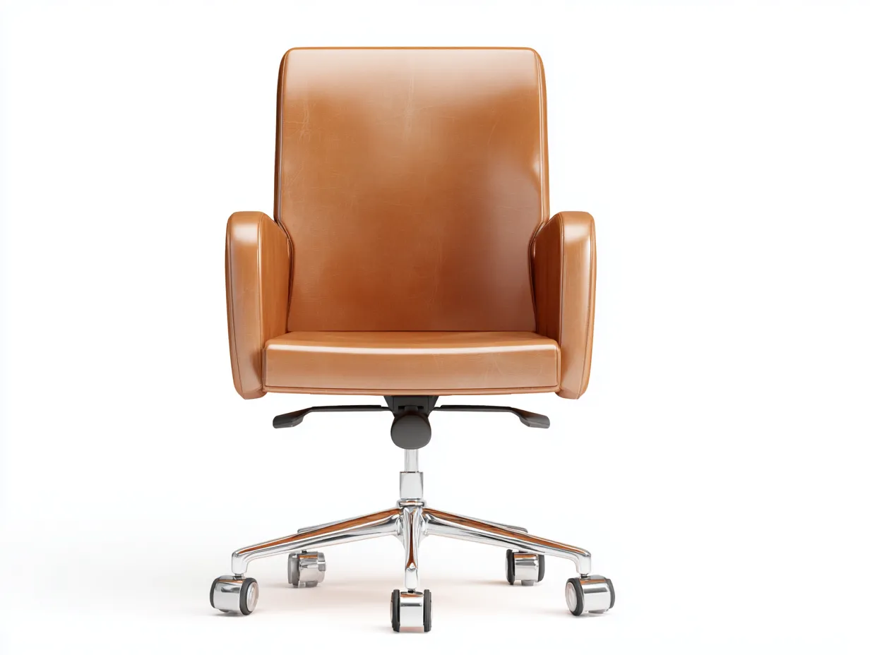 Silla de oficina 66×68×108 cm - piel sintética marrón oscuro - estilo ejecutivo moderno-Midorianest