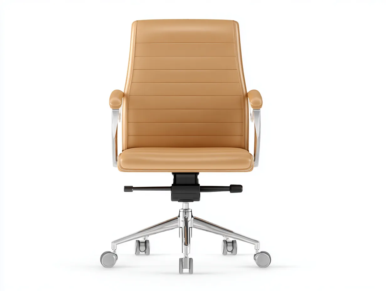 Silla de oficina tapizada 70×74×116 cm - marrón oscuro y marrón - respaldo alto giratorio-Midorianest