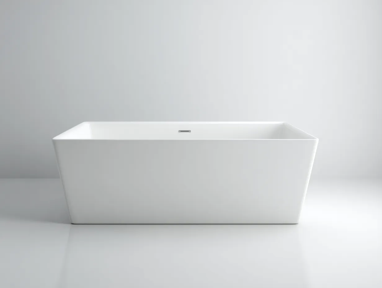 Bañera 170×80×58 cm - acrílico blanco - diseño exento moderno-Midorianest