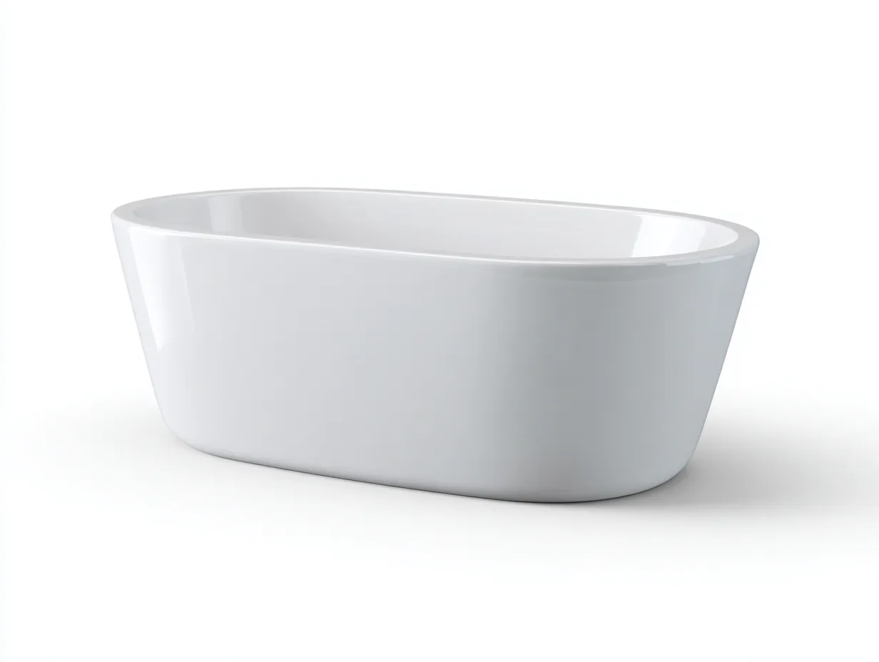 Bañera exenta 180×85×60 cm – blanco – diseño minimalista-Midorianest