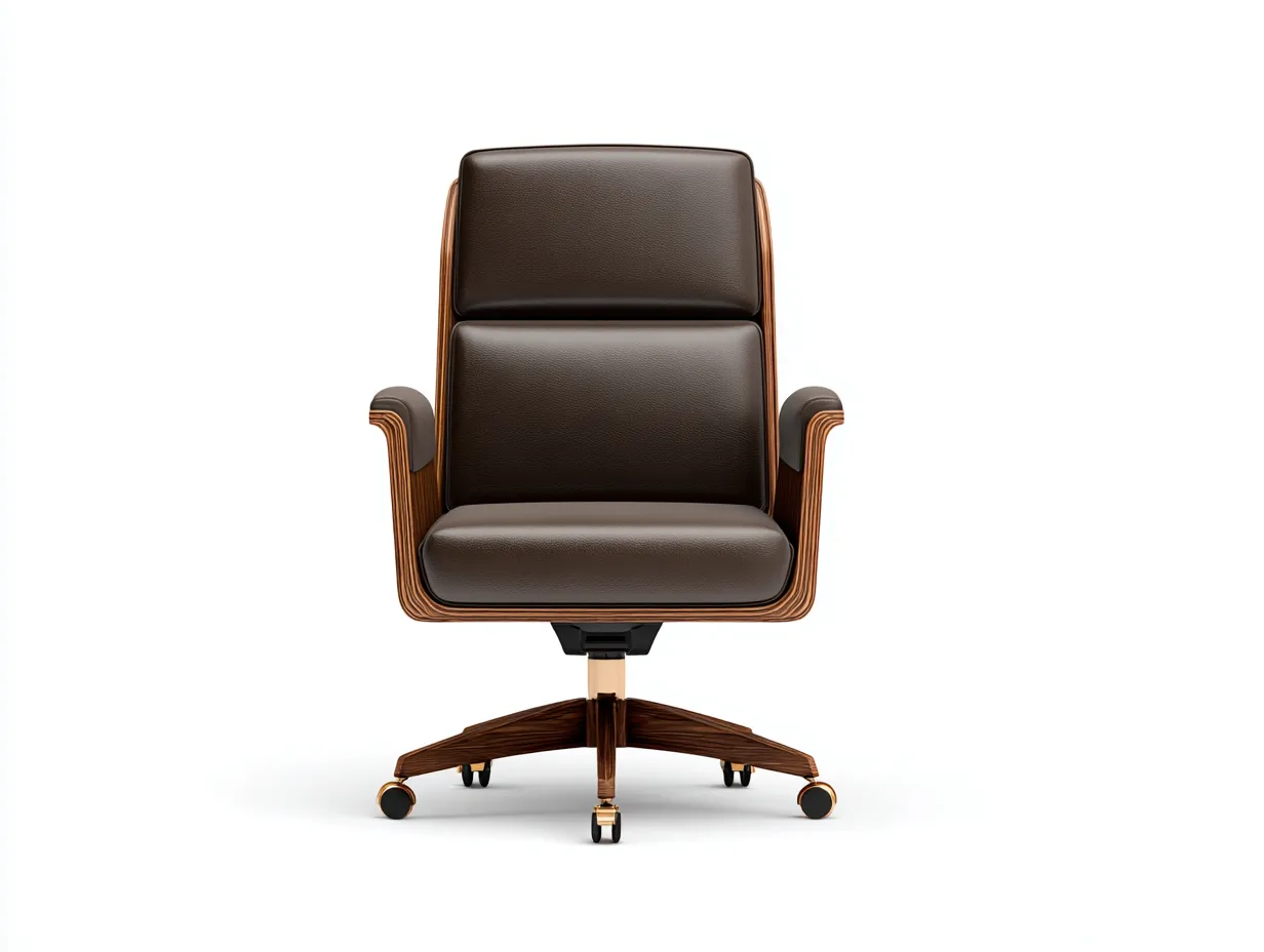 Silla de oficina 72×70×108 cm – marrón claro – asiento tapizado con diseño ejecutivo-Midorianest