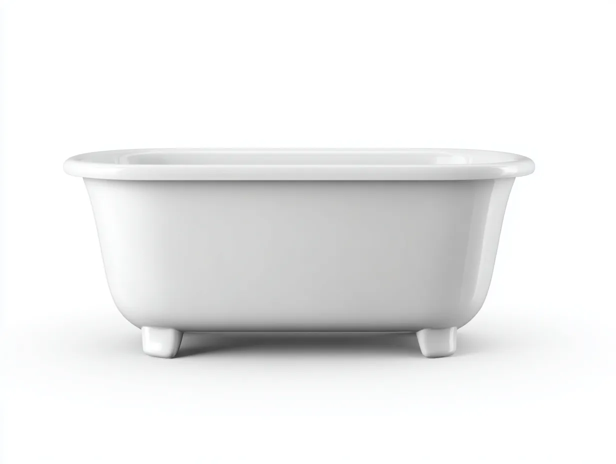 Bañera exenta acrílica 160×75×60 cm - blanca - estilo clásico-Midorianest