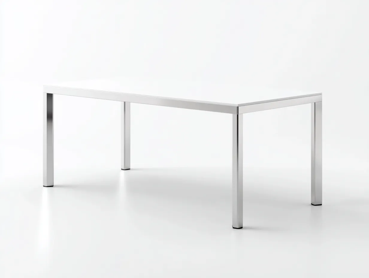 Mesa de oficina 180×80×75 cm – tablero blanco y estructura metálica gris – estilo moderno funcional-Midorianest