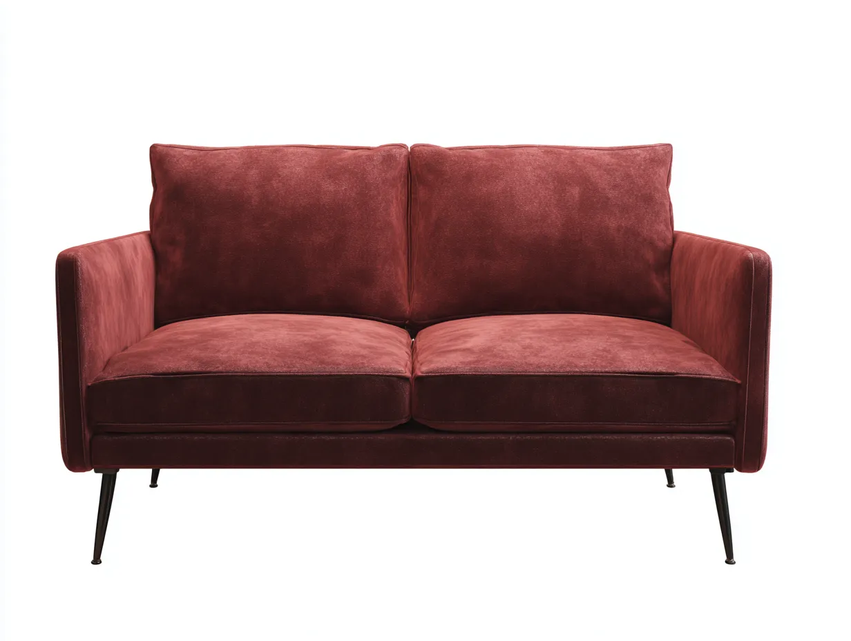 Sofá de 2 plazas 200×86×84 cm – rojo oscuro – estilo moderno con tapizado de tela-Rovexvastudio