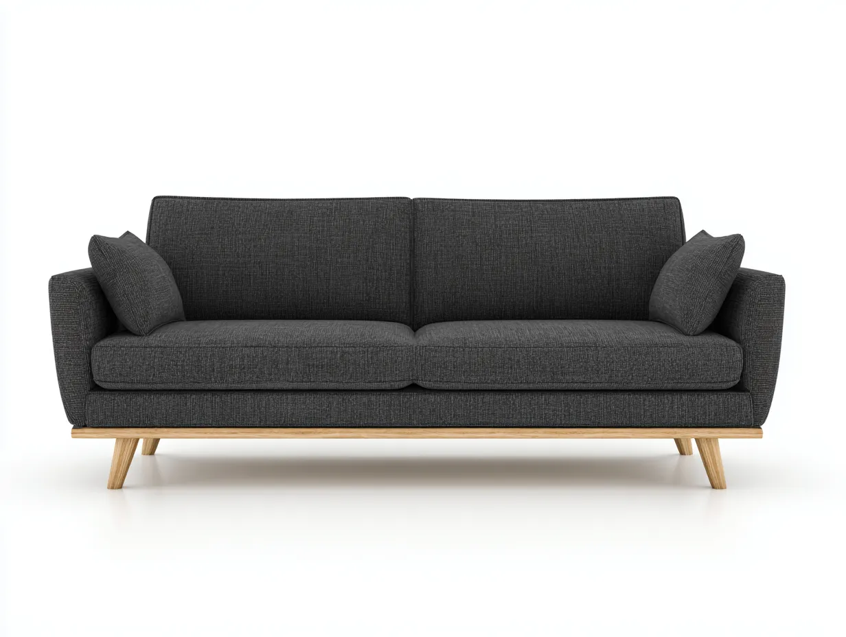 Sofá de 2 plazas 210×88×82 cm – gris oscuro – estilo nórdico con diseño confortable-Rovexvastudio