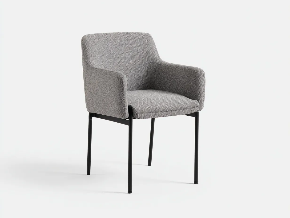 Silla de comedor tapizada 59×57×81 cm - gris claro y negro - confort envolvente para sala de estar-Rovexvastudio