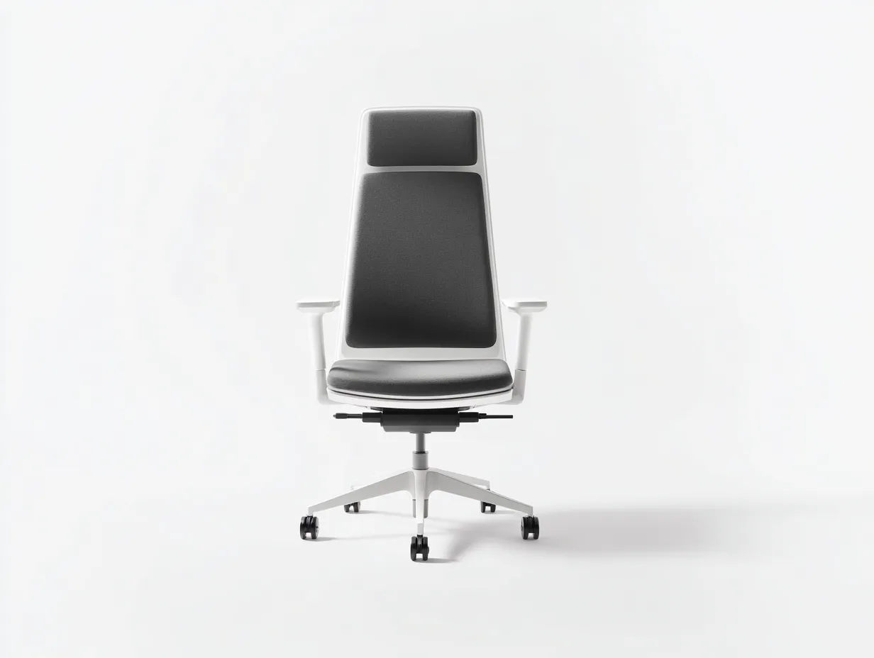Silla de oficina 70×68×120 cm – blanco – gris – diseño ergonómico profesional con ruedas-Rovexvastudio