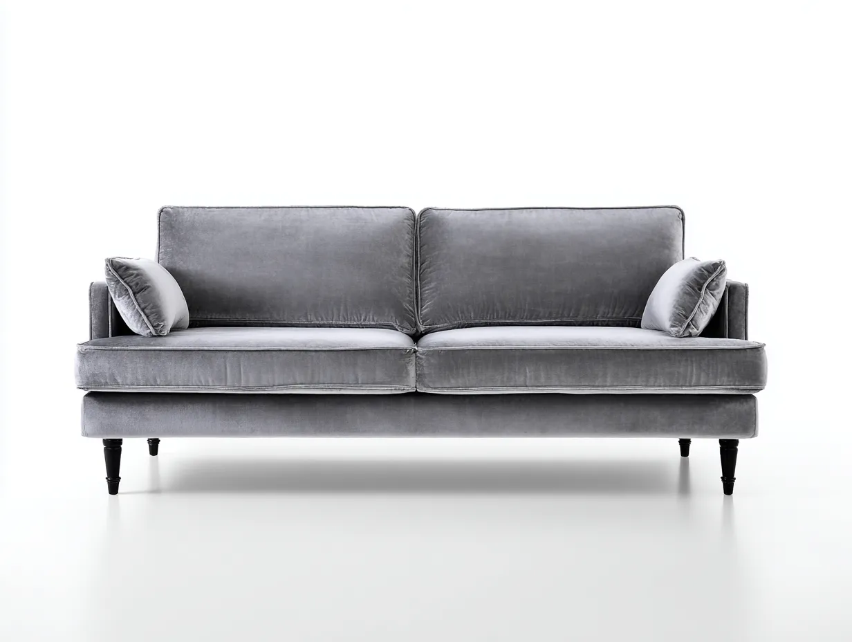 Sofá de 2 plazas 220×90×85 cm – gris claro – estilo elegante con tapizado suave-Rovexvastudio