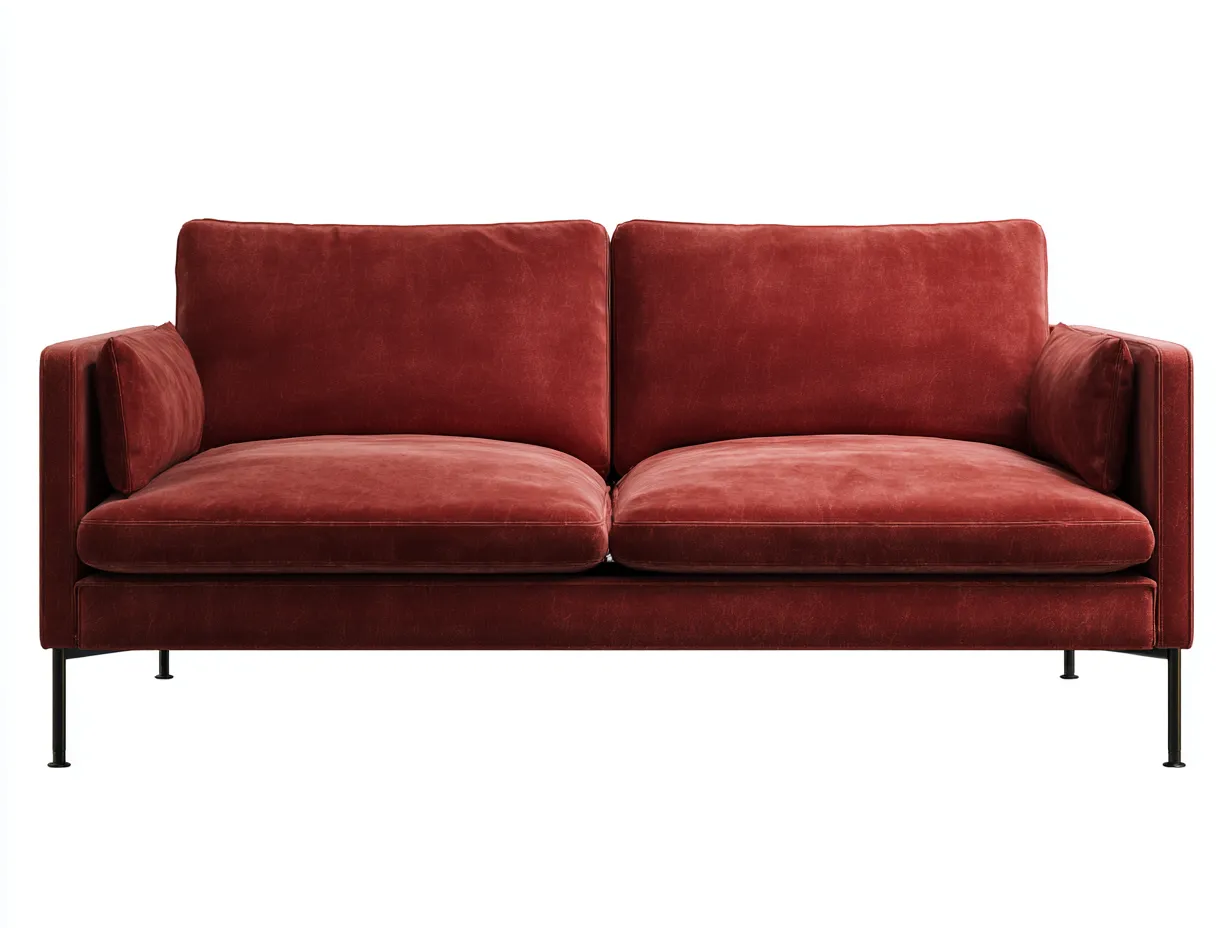 Sofá de 2 plazas 185×86×84 cm - tela rojo oscuro - diseño moderno para sala de estar-Rovexvastudio