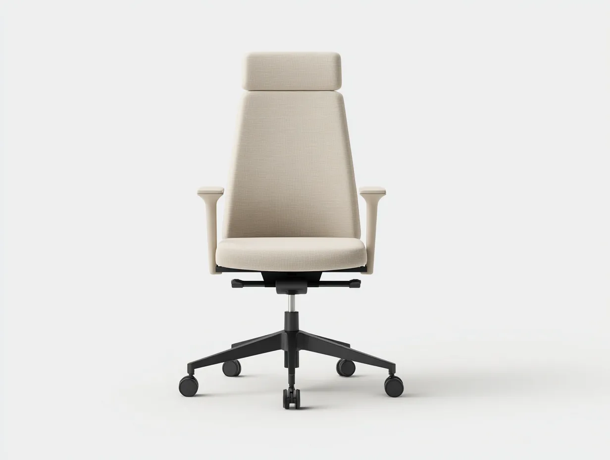 Silla de oficina 68×66×118 cm – blanco – tapizada ergonómica con ruedas-Rovexvastudio