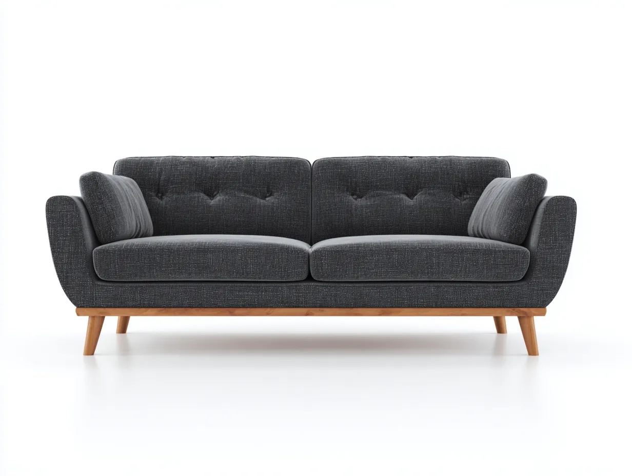 Sofá de 2 plazas 180×82×85 cm - tela gris oscuro - estilo nórdico para sala de estar-Rovexvastudio