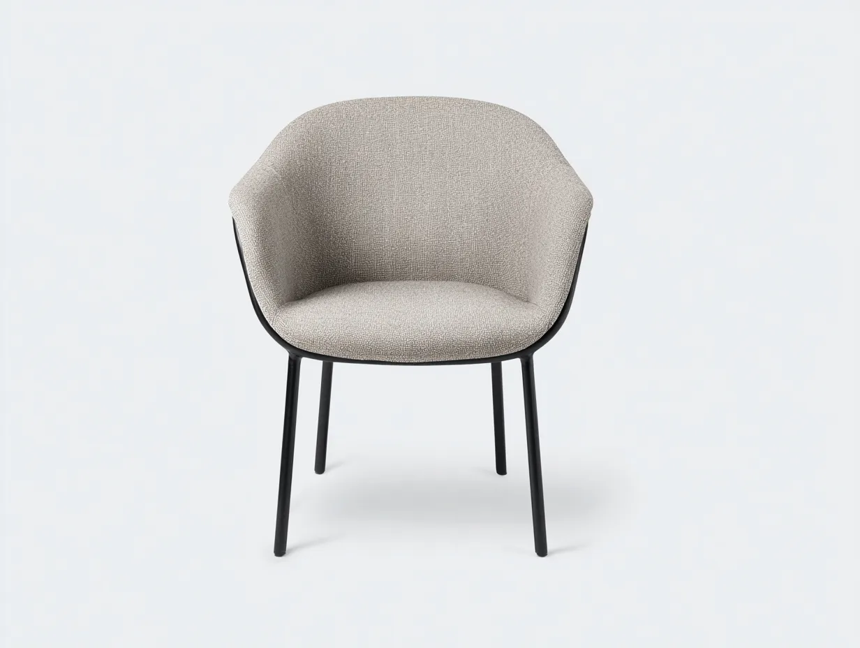 Silla de comedor 82×60×64 cm – gris – tapizada con reposabrazos estilo moderno-Rovexvastudio