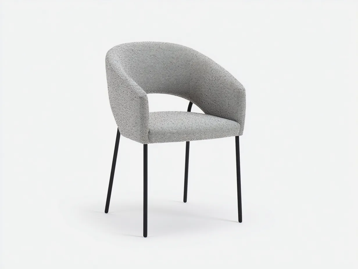 Silla de comedor 78×58×62 cm – gris – tapizada estilo contemporáneo-Rovexvastudio