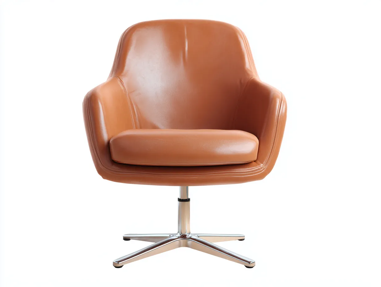 Silla de oficina 70×72×82 cm - piel sintética naranja - base metálica - diseño moderno para oficina-Rovexvastudio