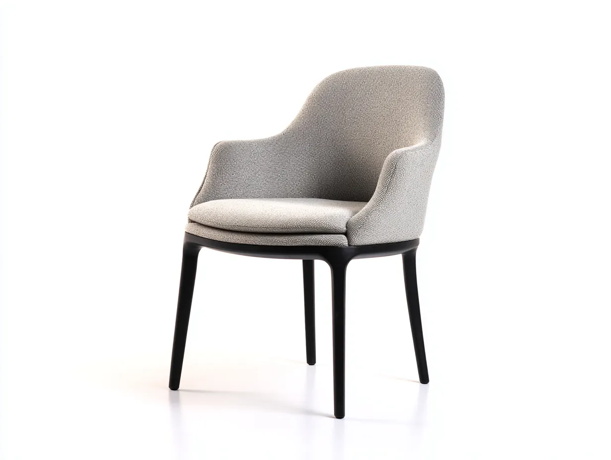 Silla de comedor 60×62×82 cm - tela gris claro - estructura negra - diseño moderno para sala de estar-Rovexvastudio