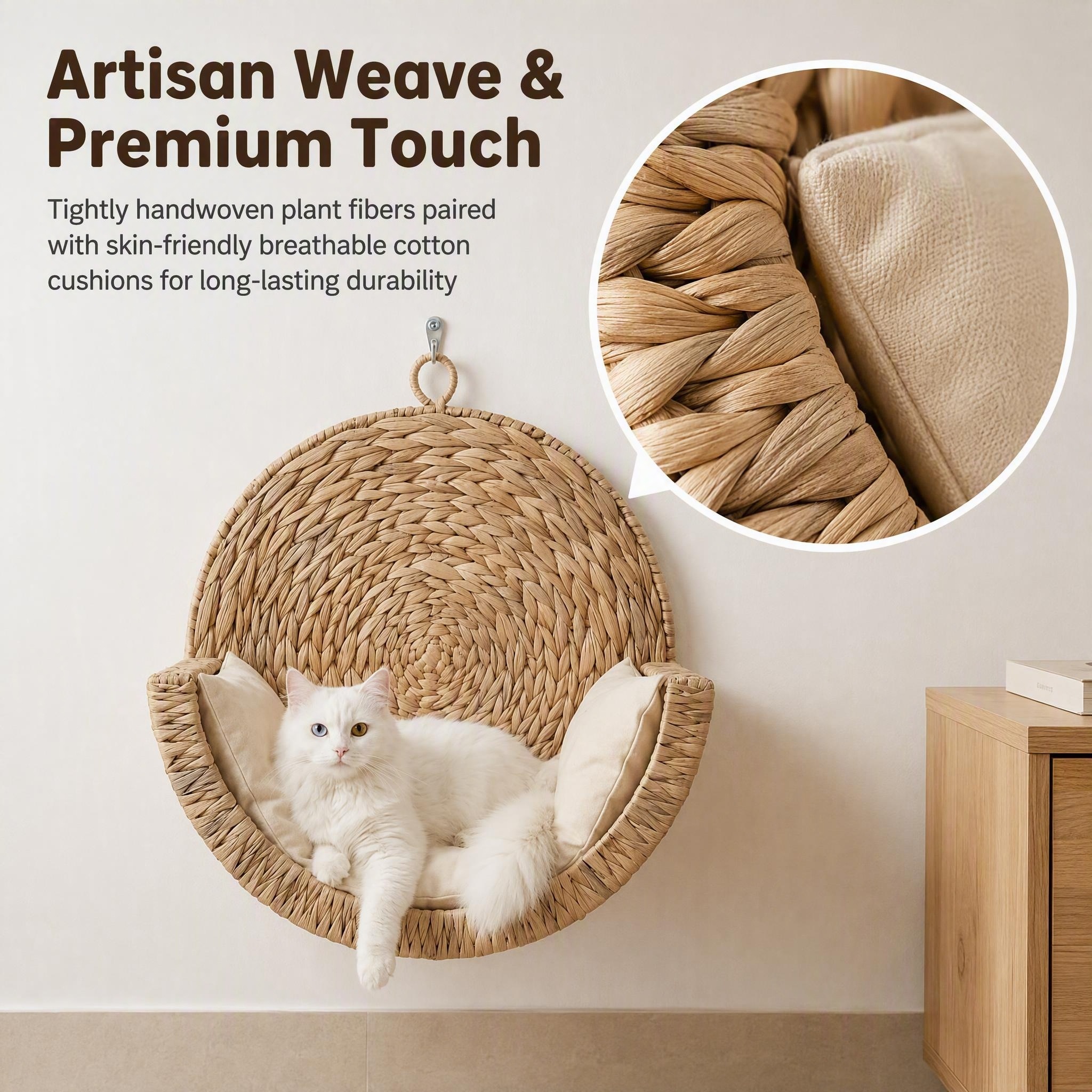Pawmiso Foldable Cat House with Scratch Pad & Fluffy Ball