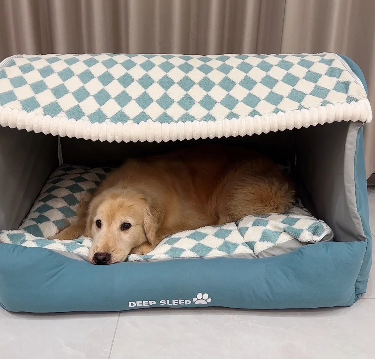 Luxury Cozy Dog House - Soft Indoor Pet Cave Bed with Removable Cushion-北京欧布科技有限公司