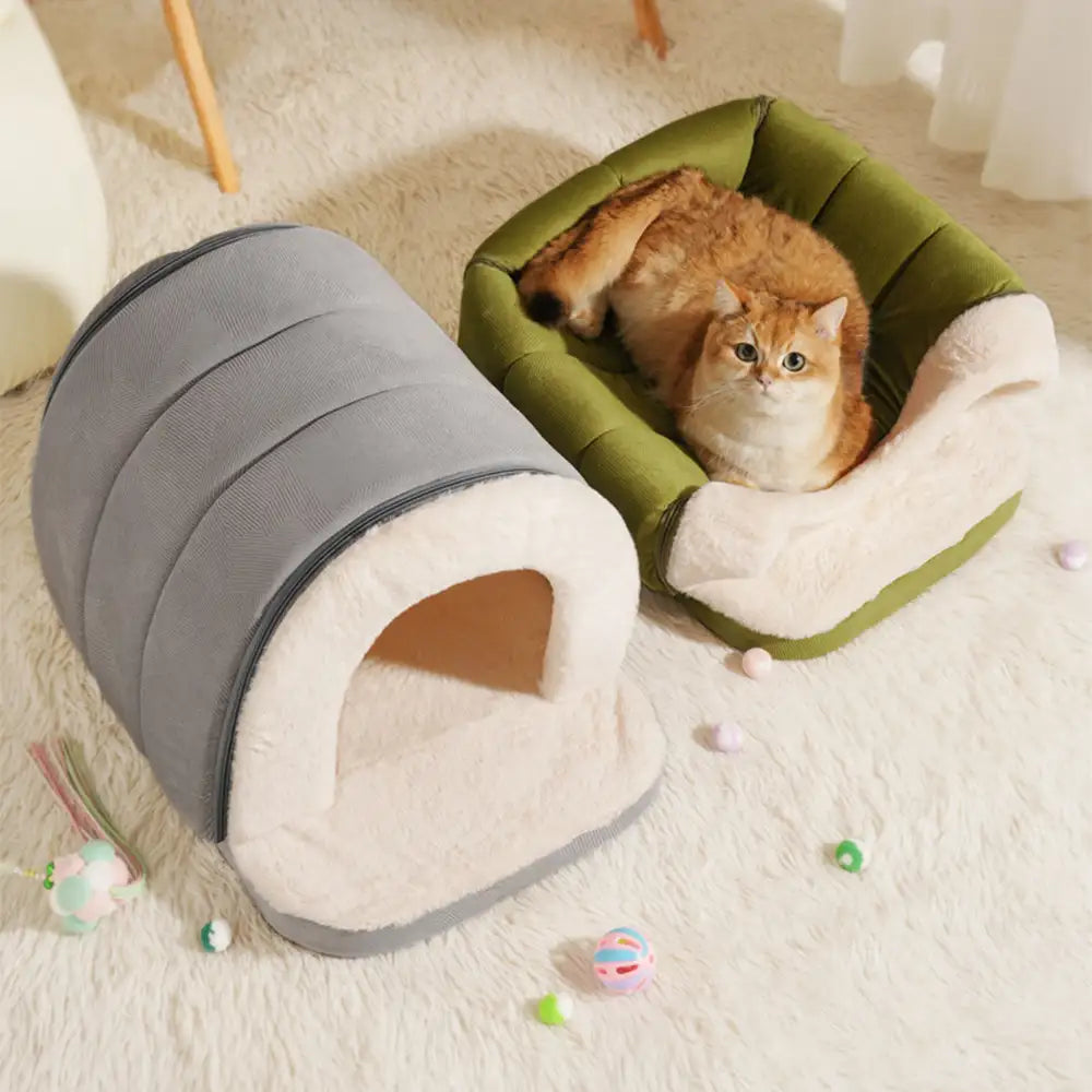 Cave-Style Warm Deep Sleeping Snug Cat Cave Dog House