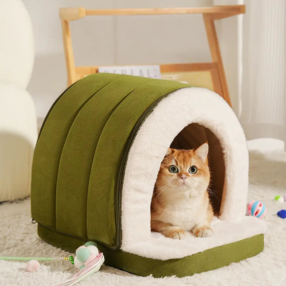 Cave-Style Warm Deep Sleeping Snug Cat Cave Dog House