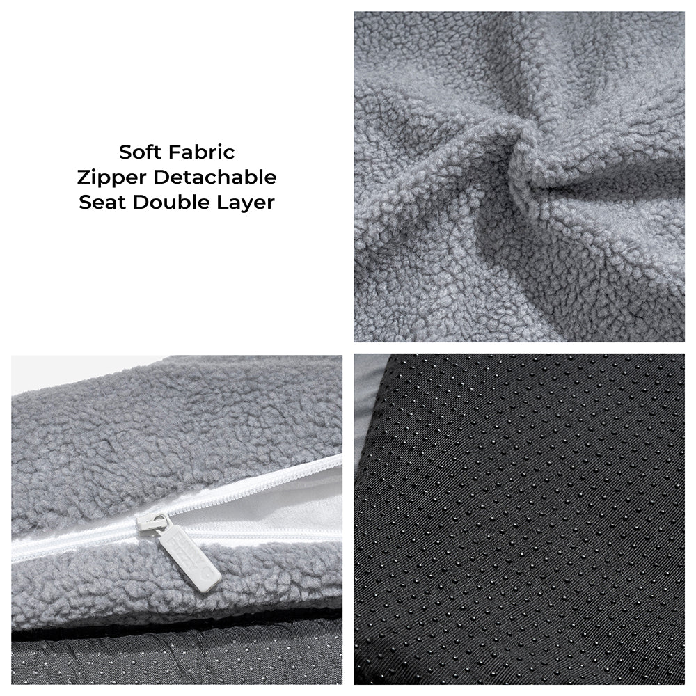 Trendy Striped Faux Lambswool Double Layer Dog & Cat Sofa Bed-北京欧布科技有限公司