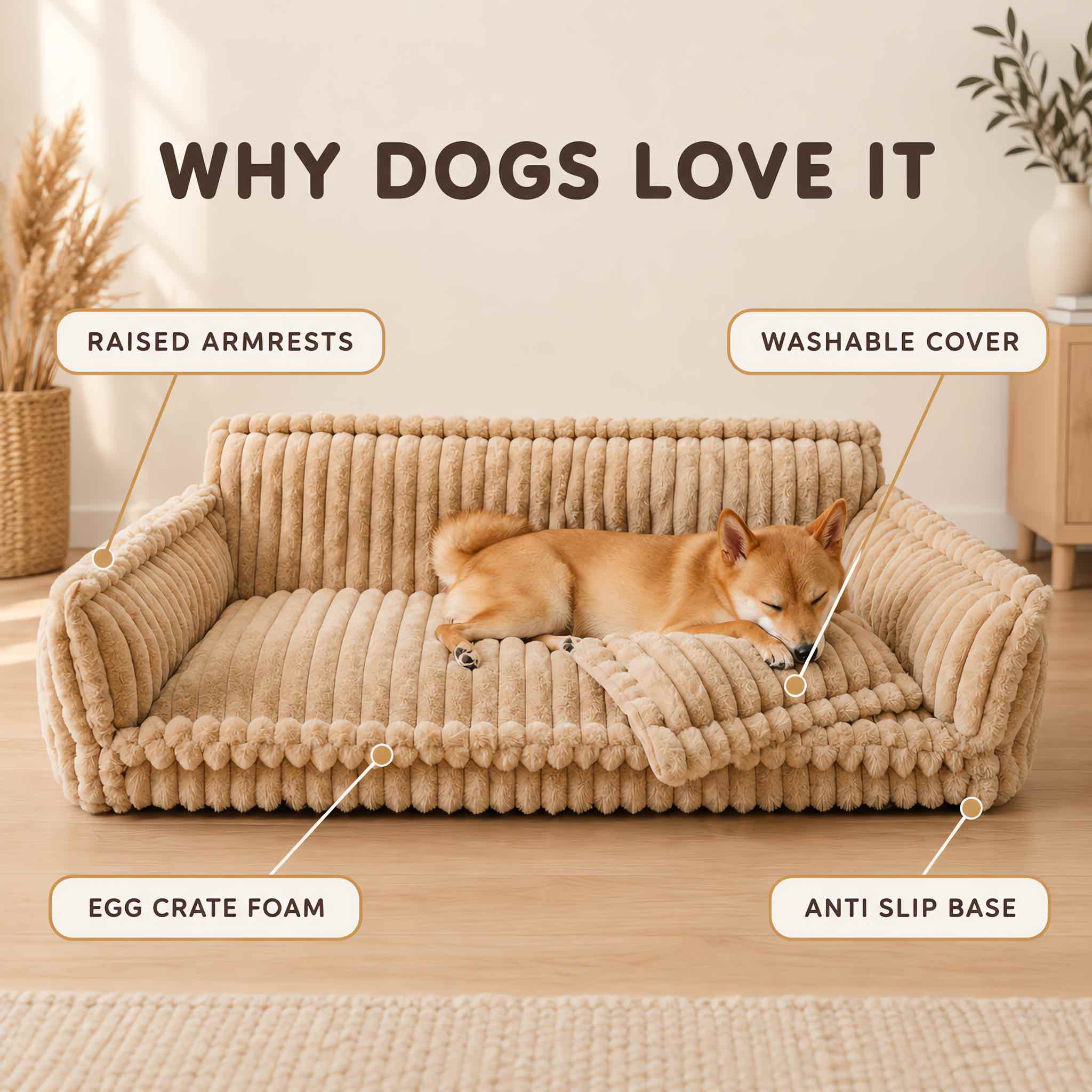 Snoozy Dream Dog Sofa with Removable Washable Cover